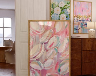 Pastel Oyster Shell Print: Feminine Coastal Wall Art