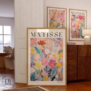 Zestaw z kwiatowym nadrukiem inspirowanym Matissem – nowoczesna dekoracja do domu (do pobrania w wersji cyfrowej)