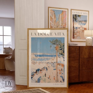 ヴィンテージ沿岸壁アート 3 点セット、La Dolce Vita プリント、不在時、ヴィンテージ バー カート アート、イタリアの夏の壁アート、即時ダウンロード