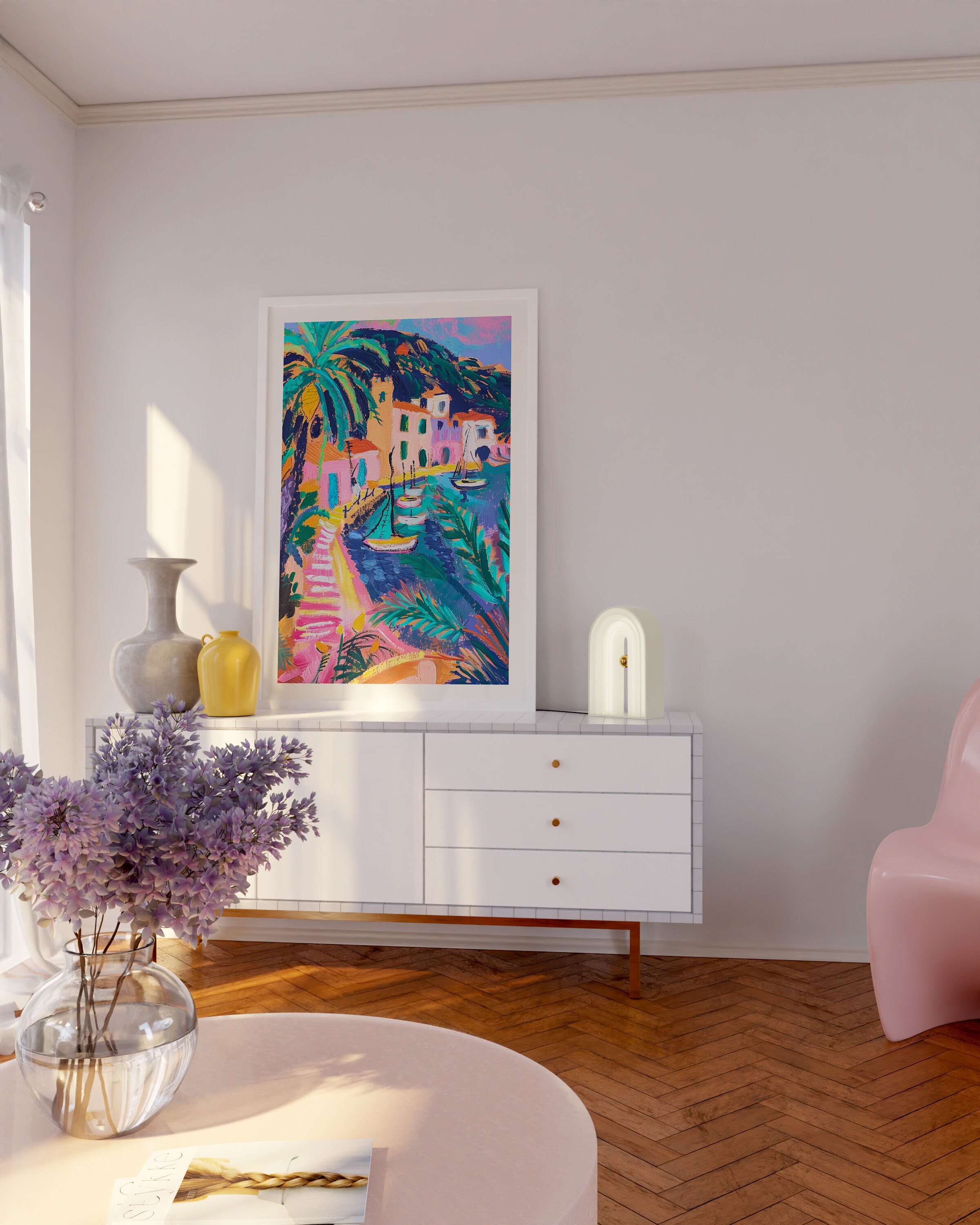 Coastal Eclectic Summer Art, Maximalist Art, Trendy Decor, Colorful ...