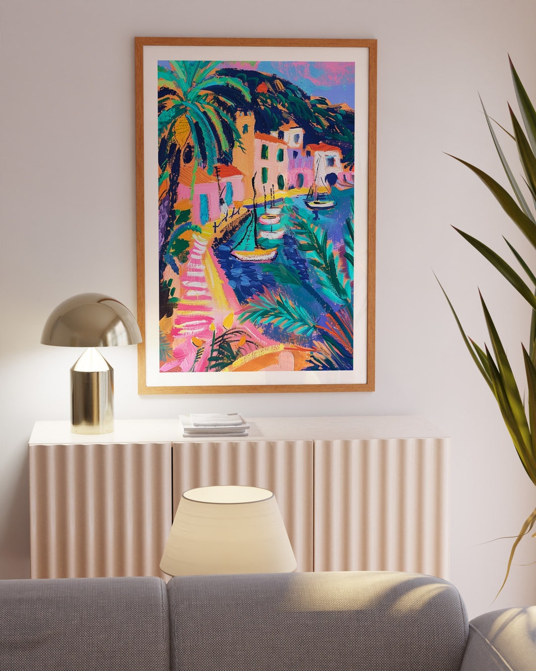 Coastal Eclectic Summer Art, Maximalist Art, Trendy Decor, Colorful ...