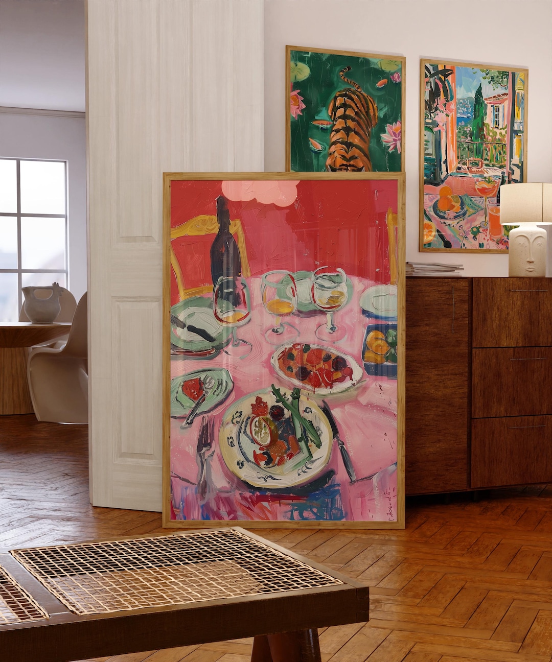 set of three mediterranean kitchen prints | framed... Mediterranean Food Wine Wall Art, Bon Appetit Kitchen Print, Modern ...