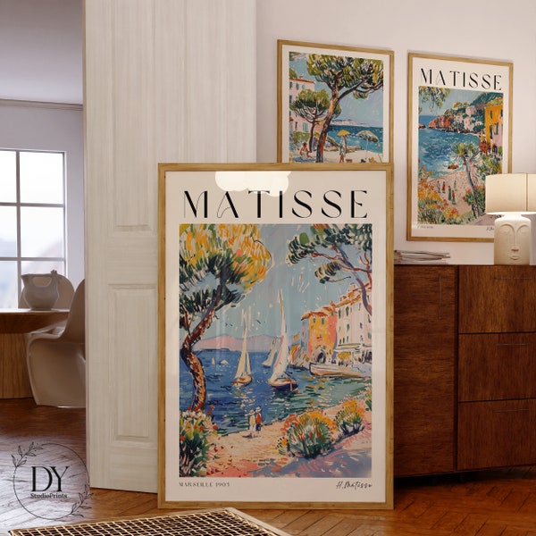 Henri Matisse Set of 3 Art Print, Aesthetic Matisse Poster for Modern Gallery Exhibition Art, Minimalist Neutral Wall Art, Matisse Gift Idea