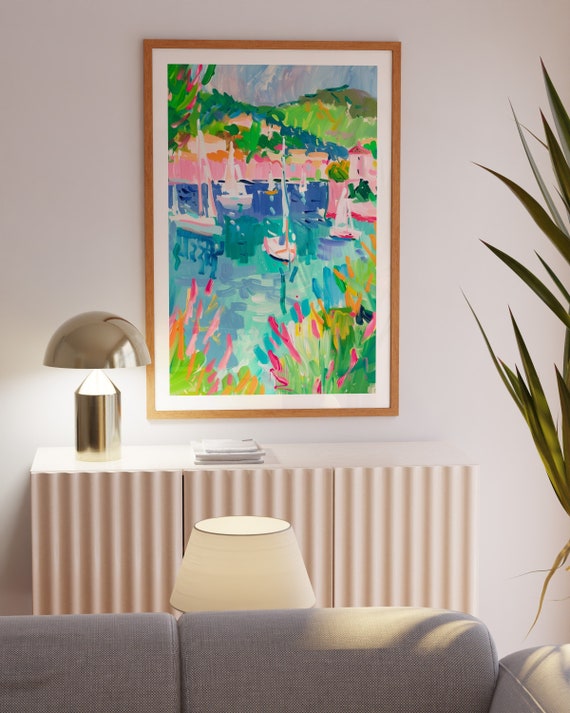 Eclectic Dopamine Art Decor, Summer House Poster, Trendy