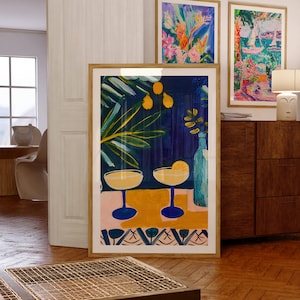 Champagne Poster, Dorm Room Decor, Bar Cart Print, Maximalist Decor, Champagne Problems, Champagne Wall Art, Feminist Poster, Funky Wall Art