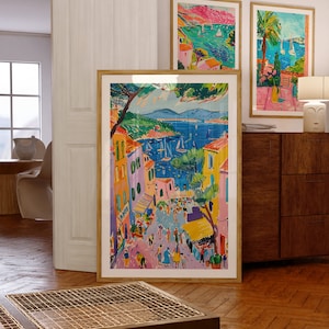 Kleurrijke muurkunst, Deense pastelkunst, poster fruitmarkt, Matisse-print, maximalistische kunst, trendy poster, tropisch decor, vintage fruitkunst