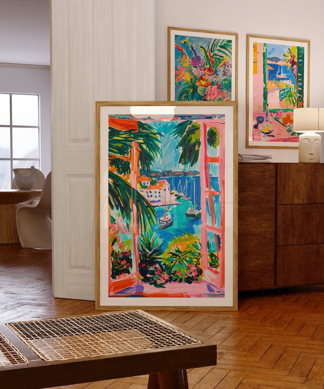 Coastal Eclectic Summer Art, Maximalist Art, Trendy Decor, Colorful ...