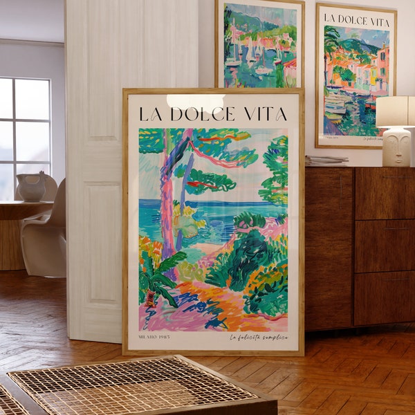 Zestaw wydruków artystycznych w stylu Matisse'a, paleta różowa (pobranie cyfrowe)