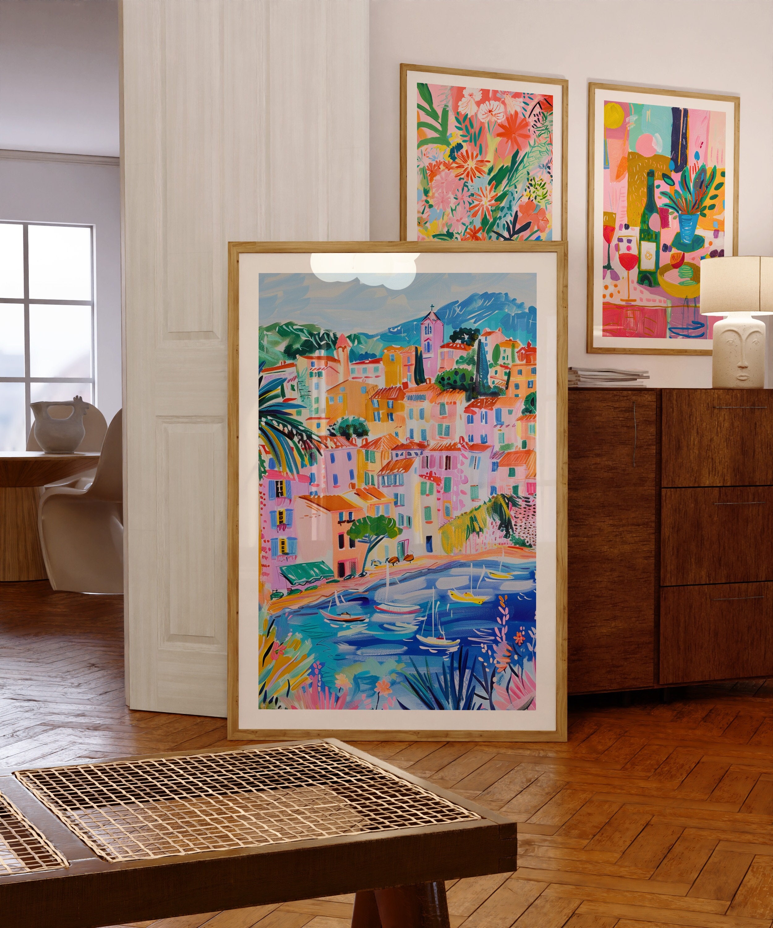 Coastal Eclectic Summer Art, Maximalist Art, Trendy Decor