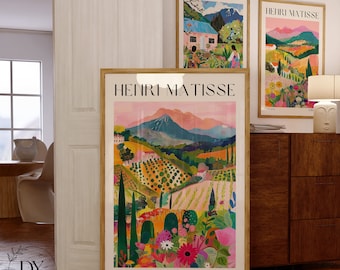 Set of 3 Prints Henri Matisse Landscape Print, Colorful Wall Art, Aesthetic Room Decor, Matisse Poster Modern Gallery Exhibition, Gift Idea
