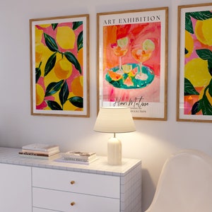 Foodie Lemon Set of 3 Prints, Retro Kitchen Art, Italian Wall Decor, Fruit Market Print, Italian Wall Art, Lemon Poster,Modern Kitchen Print