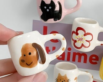 Handgefertigte Keramiktasse Kühlschrankmagnet | Küche Dekor | Geschenk für Mama