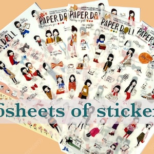 6 sets of Korean carton sticker sheets, Daily Life sticker sheets, animals Stickers, Decorative Stickers, Journalling Planners, Scrapbook