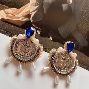 beaded earrings, “Atlas”