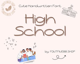 Neat Handwritten Font for Goodnotes and Aesthetic Note taking Font, Digital Planner & Notability Cute Simple Handwritten Font, High School