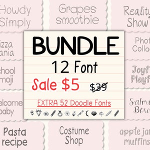 12 Font Bundle Handwritten Font Goodnotes Simple Font Study Digital Note Font Neat Handwritting Font Clean Notability Font Planner Procreate