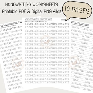 Printable Handwriting Practice Worksheets, Neat Handwriting Worksheets, Alphabet Writing Practice, ABC Handwriting Workbook Adult , Banoffee