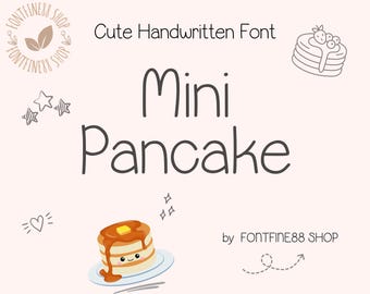Neat Handwriting Font for Goodnotes, Cute Handwriting Student Note Font, Simple Notetaking Aesthetic Note Notability Font, Mini Pancake