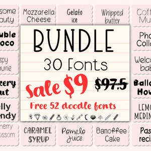 Font Bundle Neat Handwritten Font Series 1, Font Bundle for Handwriting Simple fonts, Cute Digital Student Note Taking, Goodnotes, Procreate