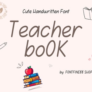 Teacher Note, Neat Handwritten Font for Digital Planner and Student Notetaking, Goodnotes Canva Font, Cute and Simple Handwriting, Procreate