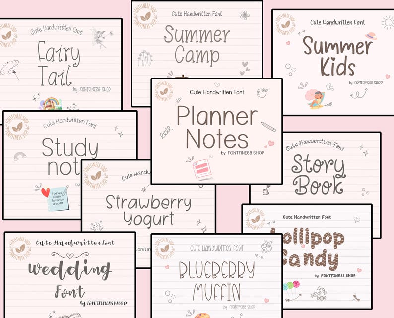Font Bundle Neat Handwritten Font Series 2, Simple Aesthetic Note Font ...
