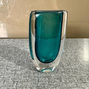 Rare Vicke Lindstrand miniature vase for Kosta in Sweden Sommerso Vase Signed