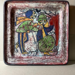 Rare to see Marianne Starck ceramic plaque or display plate for Michael Andersen, Denmark, 1960s