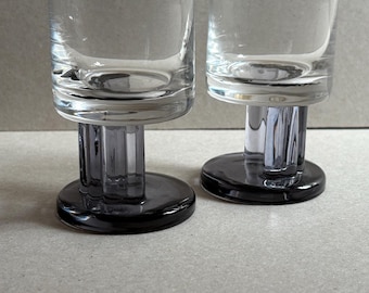 Set of two Post Modern / Memphis glasses, in the style of Ettore Sottsass, Italy, 1980s