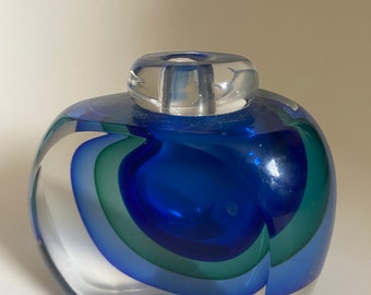 Luigi Onesto Sommerso hand made Murano Glass perfume bottle