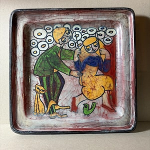 Rare to see Marianne Starck ceramic plaque or display plate for Michael Andersen, Denmark, 1960s