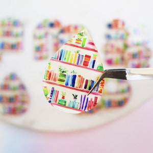 Watercolor Bookshelf Earring Blanks - Book Earring Blanks - DIY Acrylic Earrings - Acrylic Blanks for Earring Makers