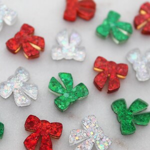Christmas Glitter Bow Studs: DIY Acrylic Earring Blanks