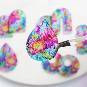 Preppy Floral Acrylic Earring Blanks: DIY Jewelry Making