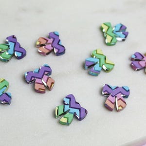 Pastel Chevron Easter Bow Stud Earring Blanks - DIY Acrylic Earrings - Laser Cut Earring Blanks - Acrylic Blanks for Earring Makers