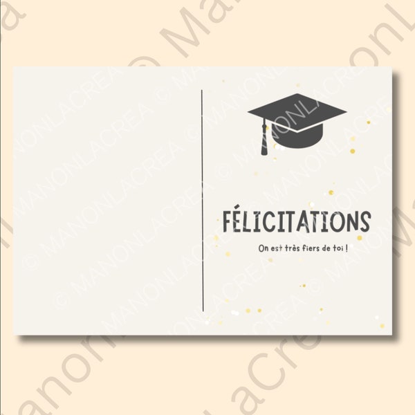 Carte Félicitations Diplôme - Personnalisable