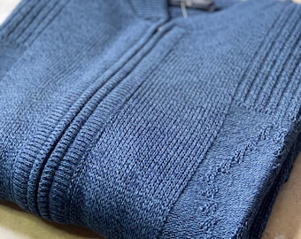Bellissimo Men's Knitted Cardigan Classic Style Round Neck Zipper Plain Coloured