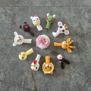 Set of 5 or 10, Crochet Animal Finger Puppets | Handmade Kids Toys