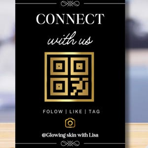 Custom QR Code Acrylic Desk Sign: Social Media Business Decor