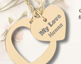 Collar con corazón grabado, ideal para San Valentín, para celebrar el amor o como regalo de aniversario.
