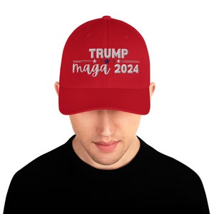 Trump 2024 MAGA Hat – Custom Embroidered Hat | Elastic stretch band | Comfortable Fit | | Ideal for Patriotic Events | MAGA