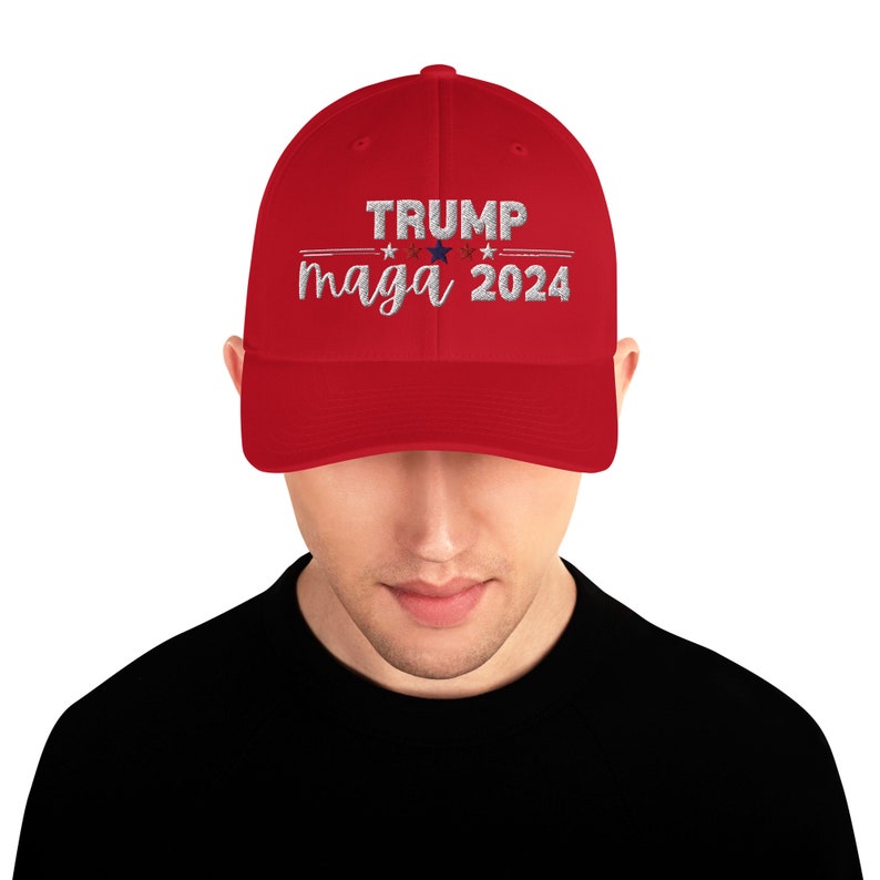 Trump 2024 MAGA Hat – Custom Embroidered Hat | Elastic stretch band | Comfortable Fit | | Ideal for Patriotic Events | MAGA