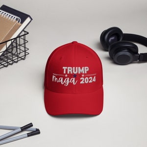 Trump 2024 MAGA Hat – Custom Embroidered Hat | Elastic stretch band | Comfortable Fit | | Ideal for Patriotic Events | MAGA