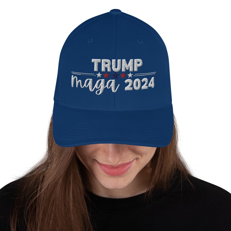Trump 2024 MAGA Hat – Custom Embroidered Hat | Elastic stretch band | Comfortable Fit | | Ideal for Patriotic Events | MAGA