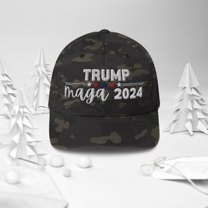 Trump 2024 MAGA Hat – Custom Embroidered Hat | Elastic stretch band | Comfortable Fit | | Ideal for Patriotic Events | MAGA