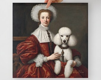 Renaissance Poodle Poster: Vintage Style Wall Art
