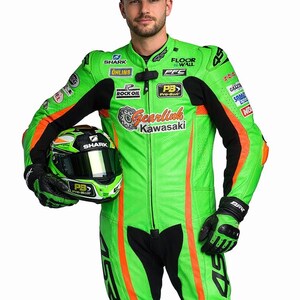 Green Motorcycle Leather Racing Suit for Men – Full Body Protection, Biker Gear, Street & Track Riding Outfit