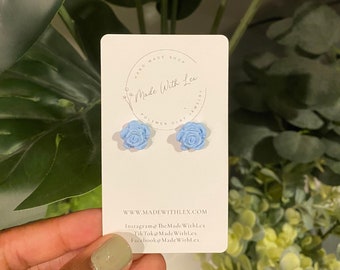 Flower Stud Earrings, Floral Stud Earrings, Small Floral Stud Earrings | Flower Clay Earrings | Flower Earrings