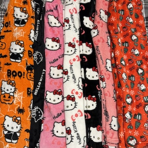 Kawaii Hello Kitty Sanrio Anime Cartoon Coral Fleece Pajama Pants Soft  Trousers Women Home Trousers Tom Holland Same Style Gifts