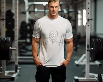 Gym Mockup Bella Canvas 3001 Gildan 5000 TShirt Mockup Male Weight Lifting Mockup T-Shirt Fitness Mockup for Men Unisex White T Shirt Mockup