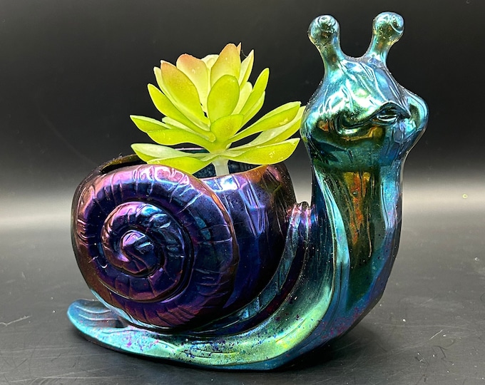 Featured listing image: Resin Snail Planter - Iridescent/ Color shifting/ Chameleon